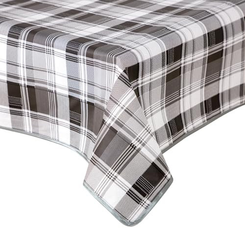 texpot Wachstuch 160 x 220 cm oval mit Streifen abwaschbar mit Saum Polyester Gartentischdecke