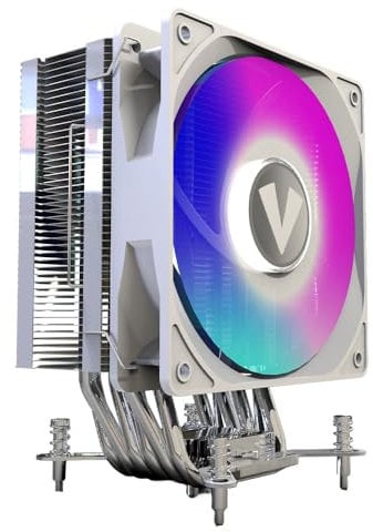 Vida Boreas White ARGB Heatsink And Fan, Intel/AMD, 2000RPM Hydraulic Fan, 6 Copper Heatpipes, 220W TDP ARGB and Optional Plain Fans Included