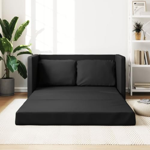 ShGaxin Bodensofa mit Schwarz 112x174x55 cm Kunstleder, Loungesofa, Sofas & Couches, Relaxsofa, Couch für Wohnzimmer - 353973