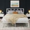 MOFLUT White King Size Bed Frame with Headboard, Heavy Duty Metal Bed Frames King Size Under Bed Storage, Easy Assembly, White