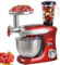 Syntrox Teigknetmaschine Snilex mit Fleischwolf | Mixer | Teigknetmaschine, 6,5 Liter Kapazität, 1300 Watt, Multifunktionale Küchenmaschine, Edelstahl-Rührschüssel (Rot)
