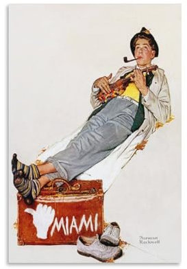 LZTEN Poster Hitchhiking to Miami (The Hitchhiker), 1940 von Norman Poster, Rockwell-Drucke, Poster, Leinwand, Wandkunst, Ölgemälde, Deko, ungerahmt, 61 x 91,4 cm
