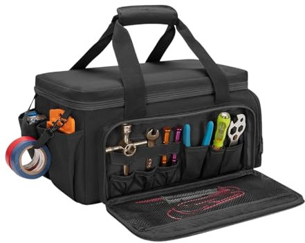 Bolsa de herramientas grande,Bolsa de almacenamiento de herramientas | Bolsa utilitaria inferior antifricción impermeable,Bolsa de mano organizadora de herramientas de boca ancha, bolsa de trabajo gra