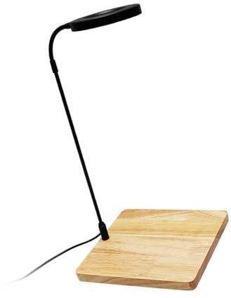 PTILSERY Rotatable LED Aquariums Lamp with Natural Wood Stand for Small Fishtanks Succulents Potted Plant Landsacping Lamp