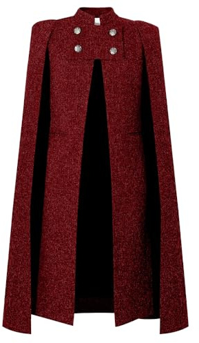 CHIC STAR Womens Tweed Cape Duster Coat