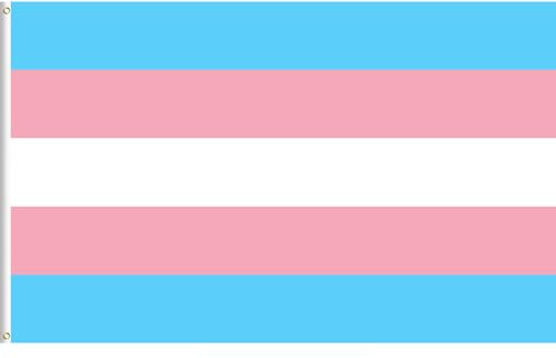 Lixure Transgender Flagge, 60 x 90 cm LGBTIQ+ Pride Polyester Fahne, langlebig, leuchtend, farbbeständig, reißfest, mit 2 Messingösen für Garten Innen- Außenbereich