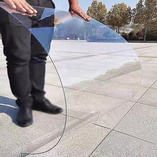 Transparente Polycarbonat-Dachplatte,1mm Dicke Klare Acryl-Kunststoffplatte,Gewächshausplatte,Wetterfest Stegplatten Ersatzplatten für Außenbereich Garten Terrassen Balkon (0,6m x 2m)