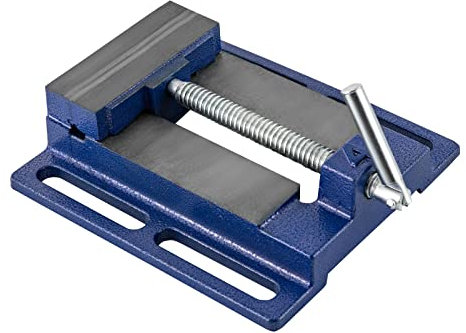 Bohrmaschinen-Schraubstock, Maschinenschraubstock Spannwerkzeug Bohrschraubstock mit 100 mm Backenbreite, Schraubstock Bohrmaschinenschraubstock für Werkstatt, Blau