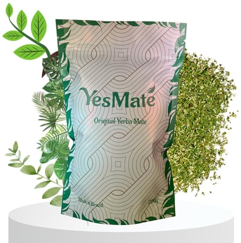 YesMate Yerba Mate Tea 200Gr – Loose Leaf Herbal Tea from South America. Smooth, Bold Flavour, Natural Energy & Antioxidants - Packed in the UK - Traditional Clean Caffeine Alternative (200G)
