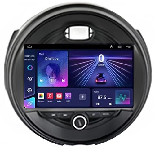 SSFENG Android 15 Radio De Coche para BMW Mini One F56 2014-2016, Cámara Trasera Coche Audio FM/Am/RDS Video GPS Navegación Control De Volante BT Manos Libres Call,4 Core WiFi 2G+32G