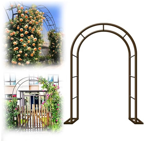 Weißer Gartenbogen für Kletterpflanzen, Reben und Rosen, Metall-Pergola für Gartendekoration, Outdoor-Hochzeiten und Terrassen, 0,8 x 2 x 0,4 m, Arco Da Giardino