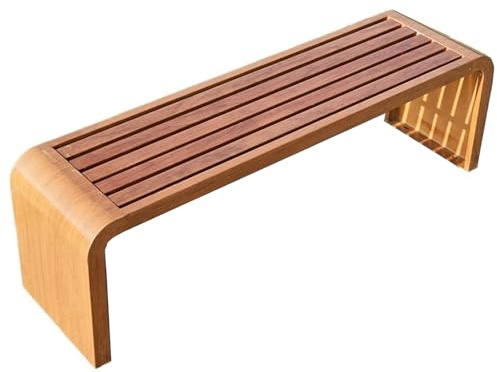 Banc en bois for l'extérieur,Bancs de parc for l'extérieur,Matériau galvanisé imitation bois, style simple et moderne(Dark,150cm/59.1in)