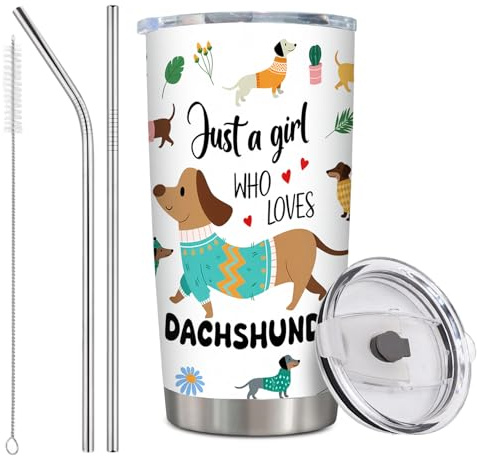 Taza térmica con diseño de perro salchicha personalizable con caja de embalaje, taza térmica de acero inoxidable con grabado, merchandising para niños, amigos, colegas, amantes del perro salchicha