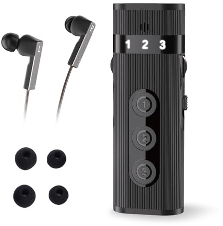 VBESTLIFE Amplificateur de Son pour Personnes âgées, Appareils D'amélioration de la Voix, Amplificateurs de Son de Poche pour Personnes âgées, Adultes, avec écouteurs, 4 Embouts (BLACK)