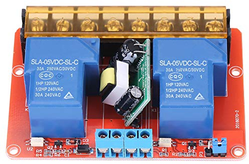 Haofy Módulo de relé de Alta Potencia de 2 Canales para Interruptor de Control AC100V-250V 30A, Fácil Instalación para Entusiastas de la Automatización del Hogar
