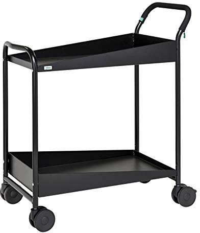 LagerinoKonga Design Tischwagen, 2 Ebenen, 866x455x980 mm, 150 kg Tragfähigkeit, Schwarz