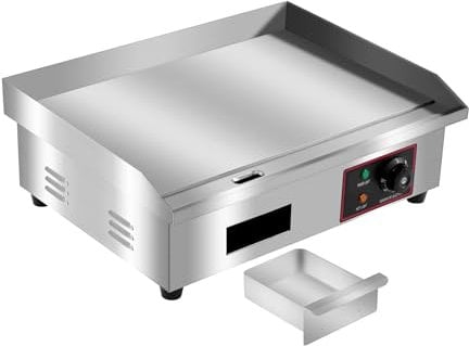 TRY-YEAN Professional Piastra elettrica Barbecue Griglia superiore piatta Piastra riscaldante in acciaio inossidabile Griglia da cucina 3000W Controllo termostatico