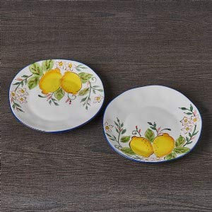 Henriette Set 2 Piatti da Dessert in Porcellana Dipinti A Mano Amalfi DIAM. 21 CM. D15329