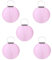 5 x Solar Lampions rund pink 35 cm (Solarenergie)