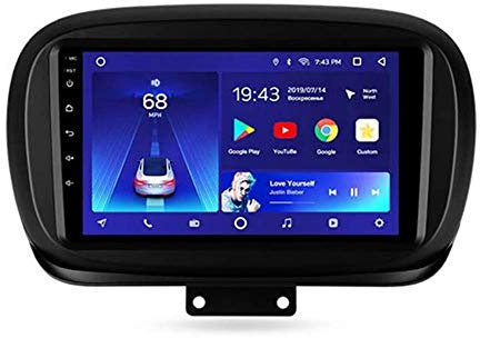 Auto GPS Navigation Video Player, Straßennavigation Multimedia Auto Stereo Radio Double Din mit Bluetooth Android, 9-Zoll-Touchscreen, für Fiat 500X 2014-2020