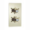 ENKI, Edwardian, TSV057, Concealed Thermostatic Twin Diverter Shower Mixer Valve with Two Outlets, Cross Handles, Traditional Bathrooms, Constant Temperature, Gold