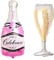 ballonfritz® Luftballon-Set Champagner Sekt Flasche und Glas - XXL Folienballon in Pink als Hochzeit Deko, Begrüßung, Party Geschenk oder Sektempfang-Überraschung