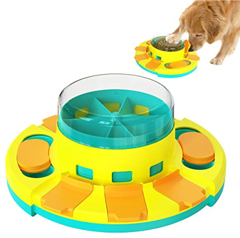 TENGDEE Dog Puzzle Toy, Interactive Training Feeder for Small, Medium, and Large Breeds, Treat Dispenser and Slow Feeder to Aid Digestion