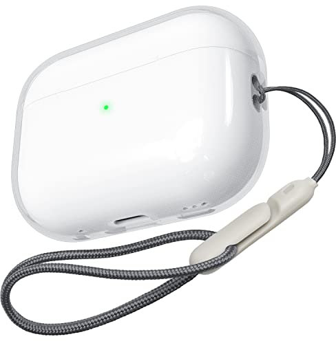 Auyuiiy Klar Hülle Kompatibel mit AirPods Pro 2. Generation hülle[Unterstützt kabelloses Laden] Schutzhülle Dünne Weiche TPU Durchsichtige Kratzfest Case (Transparent)