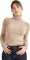 alsestudio Women`s Turtle Neck Jumper Premium Quality Silk Touch Long Sleeve Soft Ribbed Pullover Essential Knitted Roll Neck Sweaters Beige, M