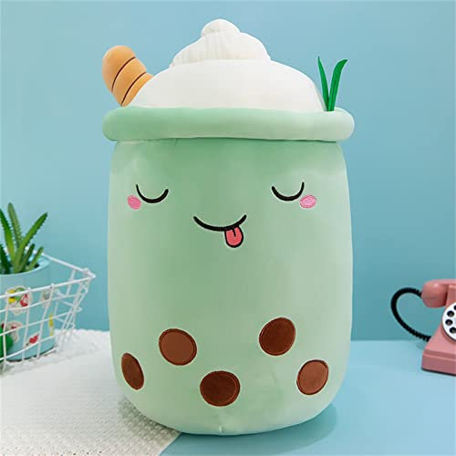 Martin Kench Bubble Tea Plüschtier Boba Kuscheltier Plüschpuppen Weiche Kuscheltier Tee Kissen Kinderspielzeug Geschenk (Grün,24cm)