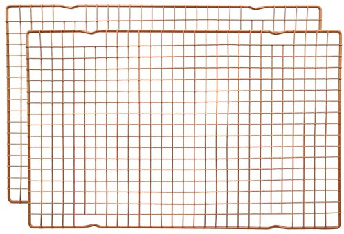 foxwelkin Baking Rack Cooling Rack,Size 10x 16 Oven & Grill Cool Cookies Cakes Breads Heavy Duty Commercial Quality Wire Cooling Rack (2 pack)