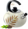 KADAX Hervidor de Agua 2.2L, Tetera de Acero Esmaltado con Silbato para Cocina de Gas y Inducción, Ideal para Té, Café y Bebidas Calientes (Hojas)