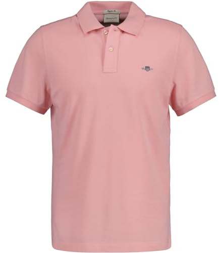 GANT REG Shield SS Pique Polo Shirt, Bubbelgum Pink, S
