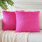 JOTOM 2er Set Kissenbezüge Künstlich Pelz Sofakissen Dekorative Dekokissen Plüschkissen Kuschelig Flauschig Kissenbezug für Sofa 45x45cm Rose Rot