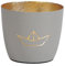 Seaside No.64 - Maritime Windlichter Baltic aus Metall mit ausgestanzten Motiven - Verschiedene Farbkombinationen für Teelichter & Stumpenkerzen in Haus und Garten (Segelschiff - grau, Gold)