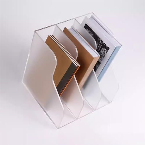Zeitschriftenregal Prospektständer Offener Literaturhalter für Ihren Schreibtisch, Durchsichtiger/klarer Acryl-Organisator für Zeitschriften, Dokumente, Notizbücher, Umschläge, Langlebiger Büro-Flyer-