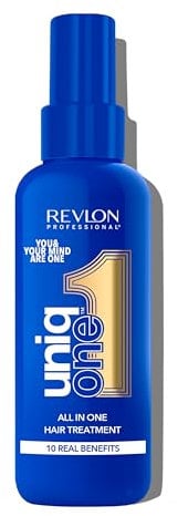 REVLON PROFESSIONAL UniqOne Edición Limitada, Protector Térmico Pelo, Hidratación Profunda Cabello, Tratamiento en Spray sin Aclarado, Desenredante Pelo Mujer - Fragancia Vainilla y Jazmín 150ml