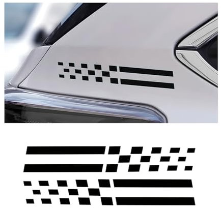 Adunsiaoto 2 Pièces Autocollants Réfléchissants Pour Rétroviseurs, Bandes Réfléchissantes Universelles Rétroviseurs La Plupart Des Voitures, Pièce Drapeau Miroir Autocollant Réfléchissant(Noir)