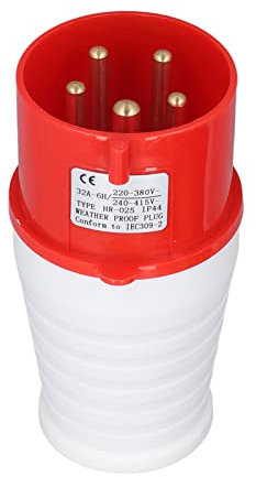 Prise Industrielle 5 Broches, 32A IP44, étanche à la Poussière, Prise d'aviation PC Tor 220-380V 240-415VHR-225 Femelle en Laiton 6h 240-415V pour Composants électroniques HR