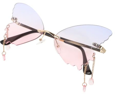 WESIEVYA Sonnenbrille mit Schmetterlingsrahmen Sonnenbrille in Schmetterlingsform Strass-Sonnenbrille partybrille karnevalsbrille Party-Sonnenbrille für Erwachsene Schmetterlingsbrille Stk