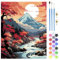 QENSPE Paysage Peinture par Numéros pour Adulte, Kit de Peinture l'huile sur Toile Bricolage pour Adulte avec Pinceaux Peinture, Pigment Acrylique Décor Mural 40x50cm (Rivière du Mont Fuji)