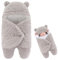 AUEJACKY Unisex Swaddle Decke Neugeborene, Winter-Babyschlafsack,Pucksack Baby 0-6 Monate, Plüsch Baby Swaddle Decke,Pucksack,Winter Babyschale, Geschenk zur Geburt, Grau