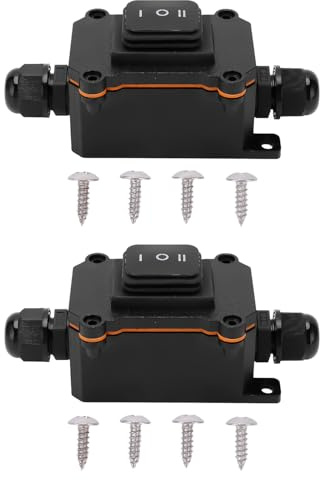 Interruttore a Bilanciere Rotondo a 3 Vie 12V, Impermeabile a 3 Posizioni ON/OFF/ON Interruttore a Levetta a Bilanciere Interruttore a Bilanciere Universale per Auto Barca Nave (Nero*2)