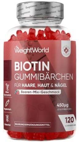 Biotina Capelli, Pelle e Unghie, 120 Caramelle Gommose Biotina, 1 al Giorno