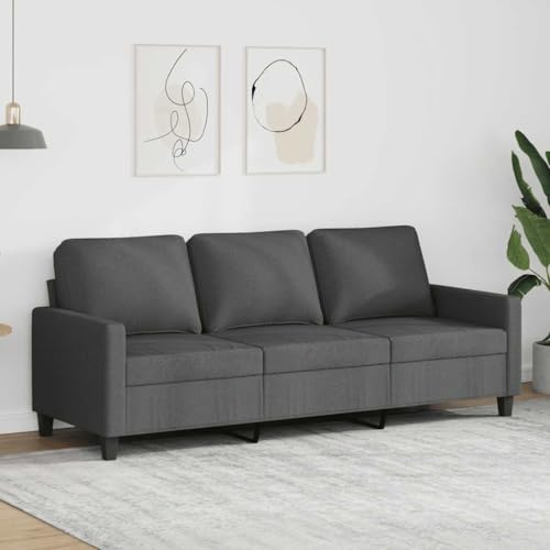 Keeushr 3-Sitzer-Sofa Dunkelgrau 180 cm Stoff Sofa Schlafcouch mit strapazierfähigem Bezug und robustem Metallgestell für bequemes Sitzen