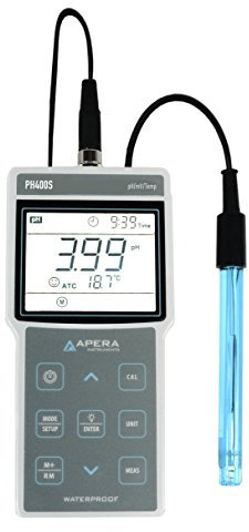 Apera Instruments PH400S tragbares pH-Messgerät mit GLP-Datenverwaltung und USB-Anschluss (pH-Messbereich: -2, 00 bis 19, 00)