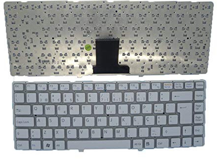 RTDPART - Tastiera per Computer Portatile Sony VAIO VPC-EA VPCEA VPC EA V081678F PT 148792681 Portogallo PO Bianco