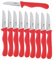 10er SET METALTEX CHROMOTHERAPY Basic Gemüsemesser 18,5 cm - Rot/Messer