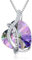 AOBOCO Kette Herz Sterling Silber Ich Liebe Dich Halskette Damen mit Kristallen, Geburtstagsgeschenk für Frauen Freund (Ich Liebe Dich (Lila))