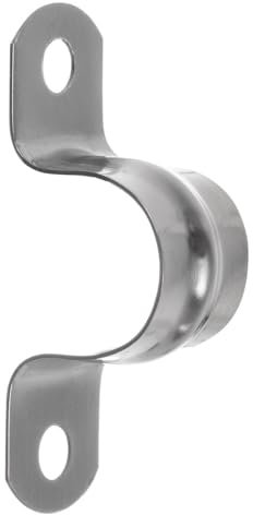 YoiYee 20mm U Shape Pipe Clamp, 304 Stainless Steel Saddle Hose Clip, 2 Holes Tension Strap for Ducting Plumber Securing Gas/Water Pipe/Tube, Pack of 10